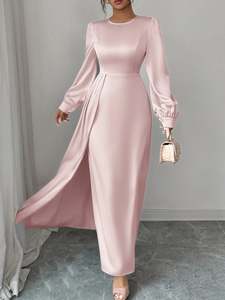 Satin Long Sleeve Maxi Dress