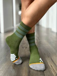 Mens Socks: Organic Cotton Luxe Crew Sock - Forest (Imperfect)