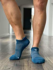 Mens Socks: Organic Cotton Ankle Sock - Cobalt