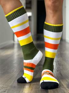 Mens Socks: Organic Cotton Ski Sock - Happy Dance