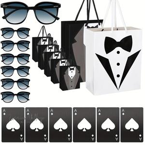 Groomsmen Gifts Set - 18pcs T Shirt, Bottle Opener, Sunglasses