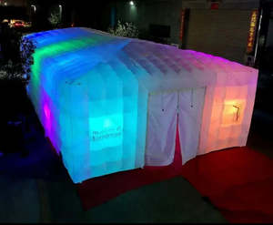 Marquees: Inflatable Cube Tent with LED Lights