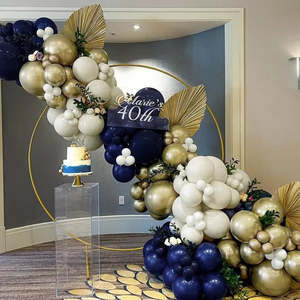 Balloon Garlands: 122pcs Dark Blue Gold Balloon Arch Garland Set