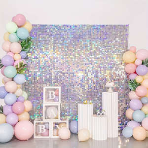 24pcs Silver Sequin Backdrop Panels for Events