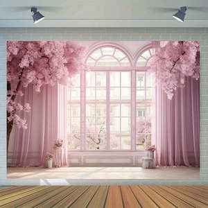 Wedding Backdrop - Pink Floral Vinyl Banner