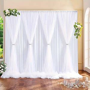 Silk Draping White Backdrop Curtain
