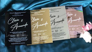 Invitations: Custom Acrylic Wedding Invitation Set 10pcs