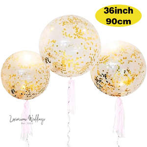 Jumbo Gold Confetti Balloons - 36 Inch