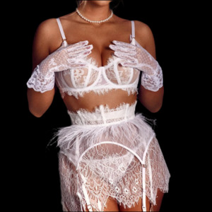 Lingerie: Sissy Lace Suspender Set - Elegant & Enchanting