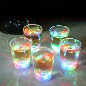 Plastic Dinnerware: LED Automatic Flashing Cup Transparent Mug Color Changing Shot Glass