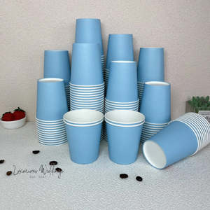 Plastic Dinnerware: Plastic Party Cups 50 Blue Paper Cups