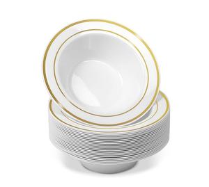 Plastic Dinnerware: 25pcs Disposable Plastic Bowls