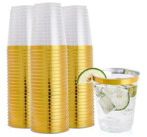 20/50/100pcs Golden Plastic Cup 9 oz Disposable Cup