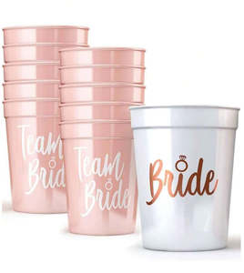 Bachelorette Party Decorations: Team Bride Cup Set