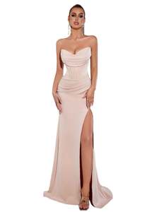Formal Dresses: Sweetheart Neck Corset High Split Formal Dress