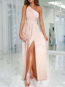 Formal Dresses: One-Shoulder High Slit Dress