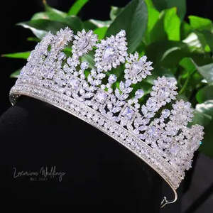 Luxury CZ Zircon Crown - Wedding Queen Party