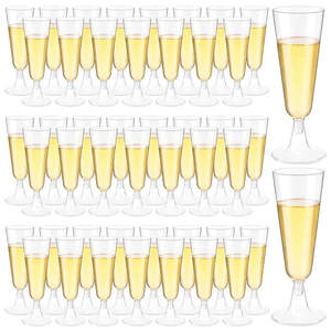 25pcs 150ml Clear Plastic Champagne Flutes