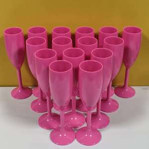 Elegant Stemmed Plastic Champagne Glasses Set