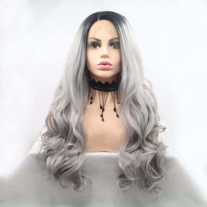 Hair Accessories: 13*3" Lace Front Wigs Synthetic Long Wavy 24" 130% Density