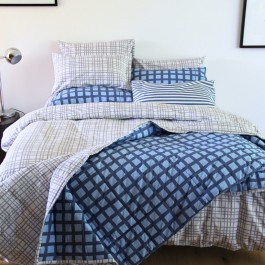 Products: Jimmy & Paddy Blue Check Bedspread
