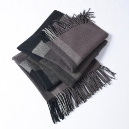 Lodge Lambswool Throw by MM Linen Schist
