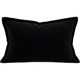 Serene Velvet Lumbar Cushion Black