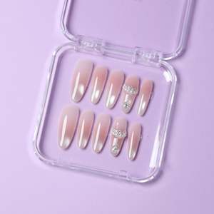 Wedding Event Press On Nails: Blush Pearl Drop