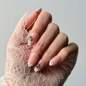 French Tip Press On Nails: Berry Pie