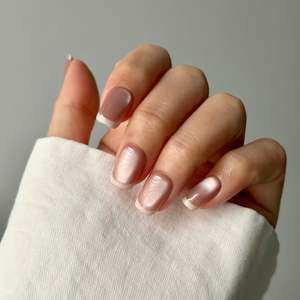 French Tip Press On Nails: Pink Lustre
