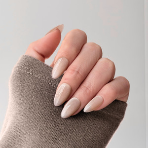 Cat Eye Press On Nails: Biscotti