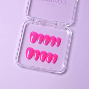 Solid Colour Press On Nails: Barbie