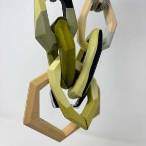 Maca Links: Links Necklace, 7 Links on a camo green cord