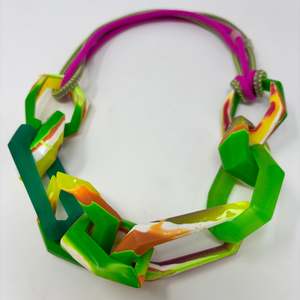Maca Links: Links Necklace,  9 Links on two cords
