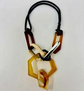 Maca Links: Links Necklace, 8 Links on a khaki cord