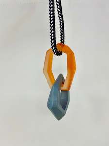 Necklaces: Links Necklace, 6 links on a camo green cord