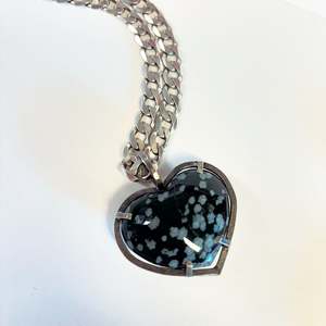 Maca Metals Earrings: Love Pendant, Dalmatite, Sterling Silver