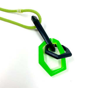 Necklaces: Links Necklace, 7 Links on a camo green cord