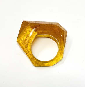 Rings: Inner Link Ring, Faux Amber and Silver