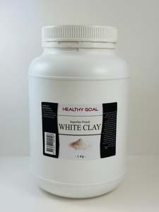 Healthy Goal French Cosmetic White Clay 1Kg Superfine Powder Face Hair Mask