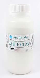 Healthy Aim French Cosmetic White Clay 100g Superfine Powder Face Hair Mask
