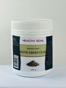 Healthy Goal French Cosmetic Olive Green Clay 200g Superfine Powder Face Hair Mask