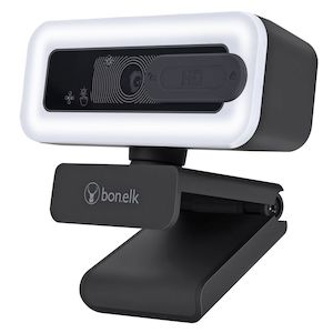 Aiod Bonelk: Bonelk USB Webcam Pro LED, Clip On, 1080p (Black)