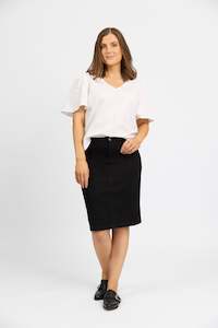 Denim: M433 Georgia Skirt - Black Denim