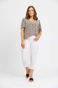 Jeans: M6515 Roam Crop in Faille - White