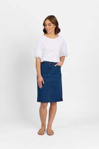 Georgia Skirt - Blue Wash Denim