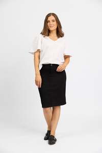 Denim: Georgia Skirt - Black Denim