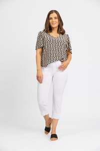 Roam Crop in Faille - White