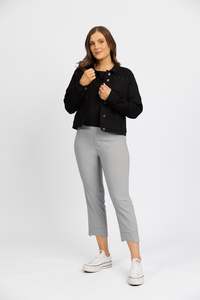 Pants: Roam Crop in Faille - Silver
