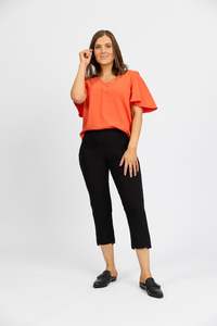Pants: Roam Crop in Faille - Black